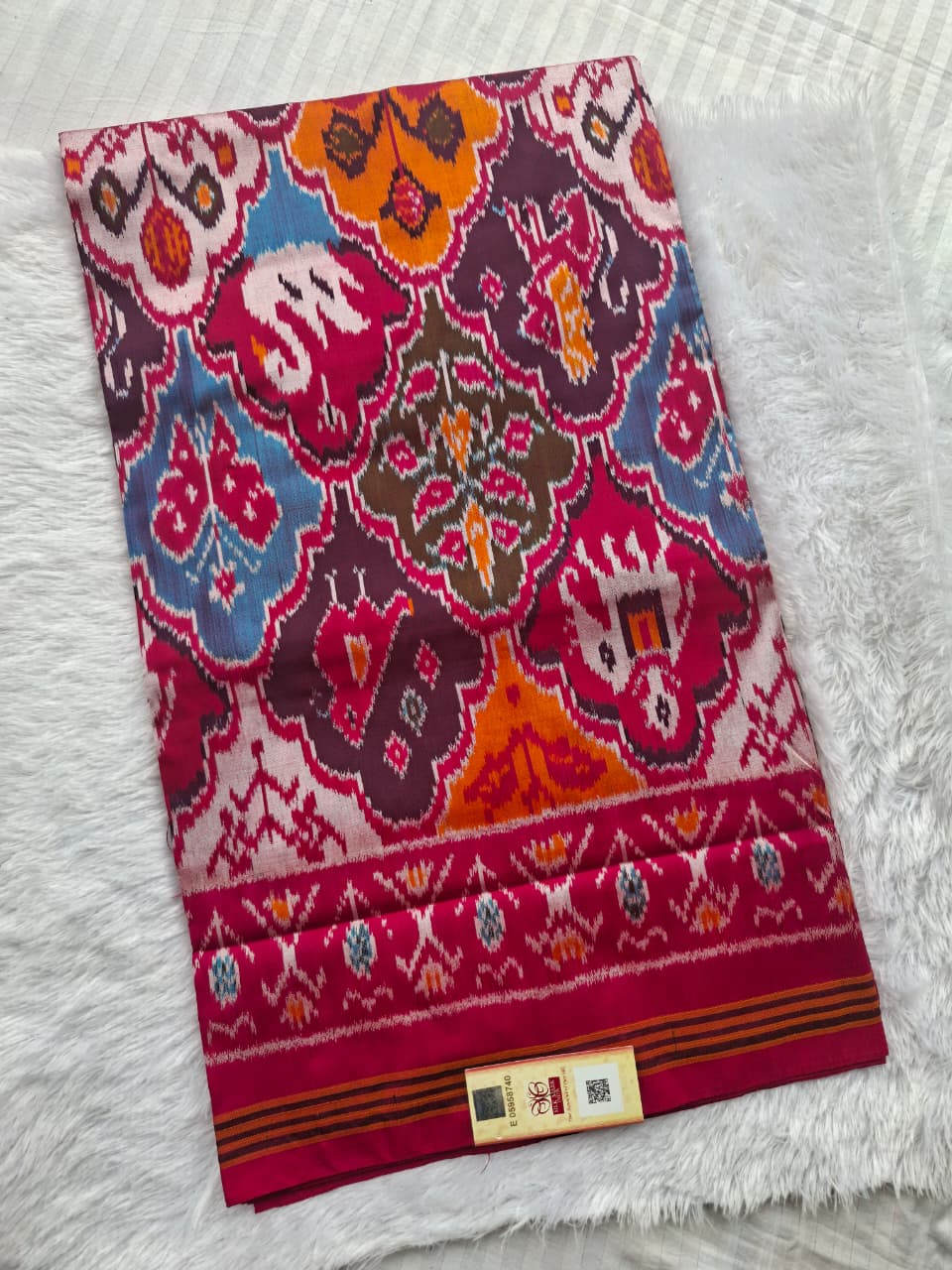 Multicolor Handloom Pochampally pure silk -MultiPattern design