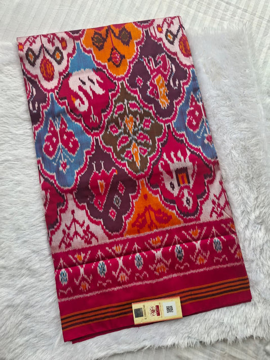 Multicolor Handloom Pochampally pure silk -MultiPattern design