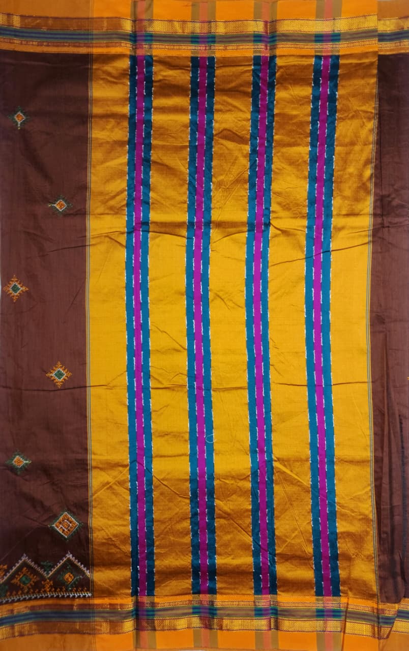 Earthy Brown Ilkal Kasuti Saree