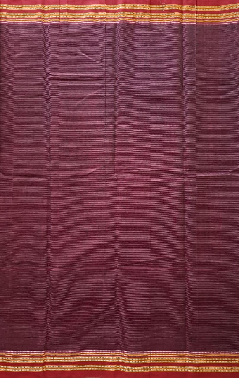 Burgandy-Maroon Ilkal Mercerized Cotton (raasta saree)