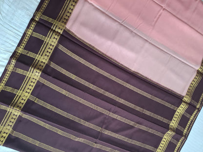 pink brown mysore silk