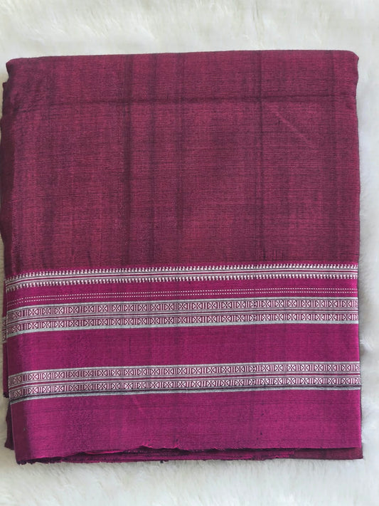 wine-pink Gayathri Border Ilkal Viscose Saree