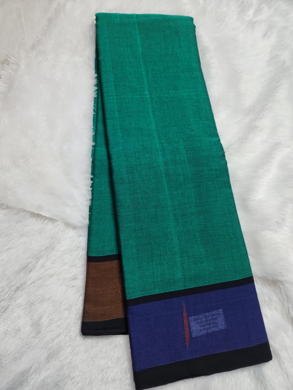 Emerald Green Cotton Handloom Saree