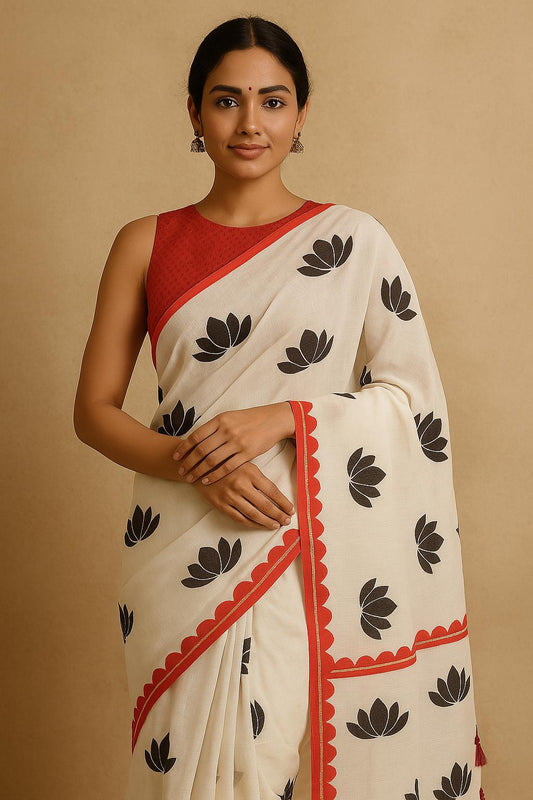 white-cotton-lotus-print