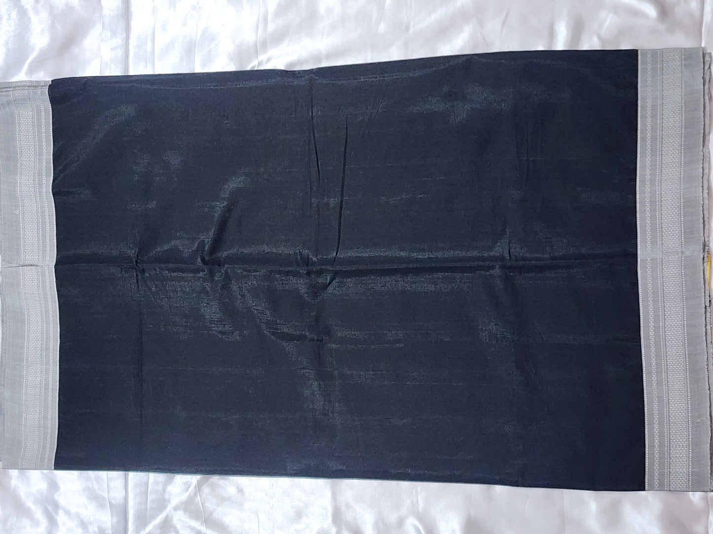Black Silver Ilkal Viscose Silk Saree