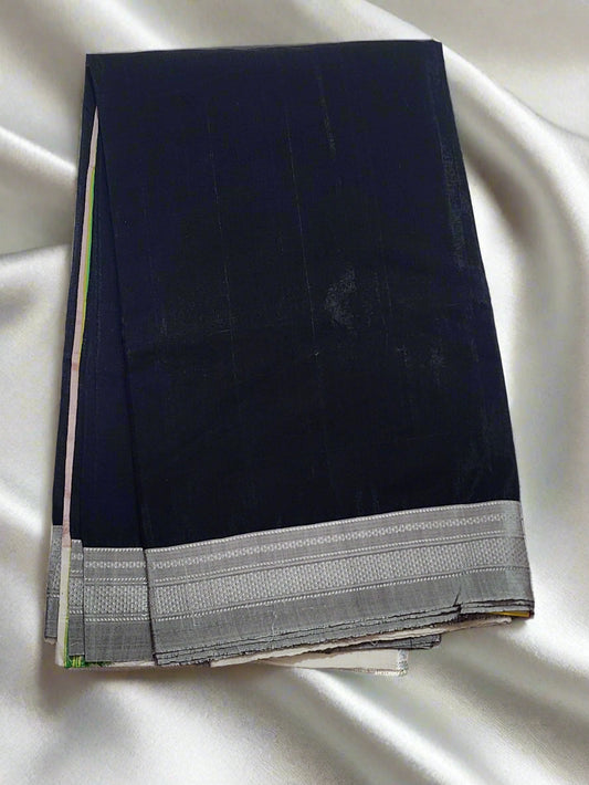 Black Silver Ilkal Viscose Silk Saree