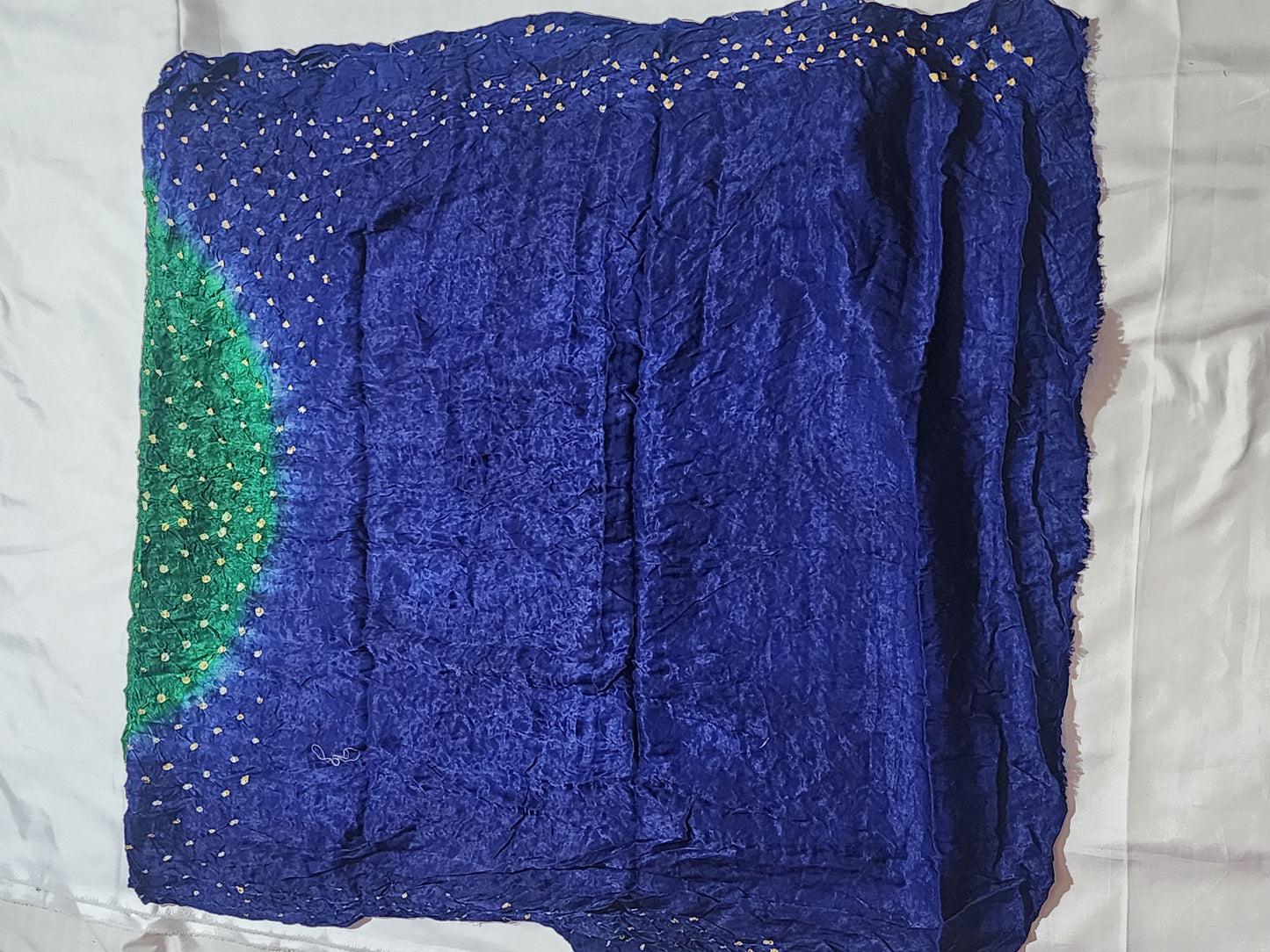 Royal Blue with Golden Zari Pallu Bandani Modal Silk Saree