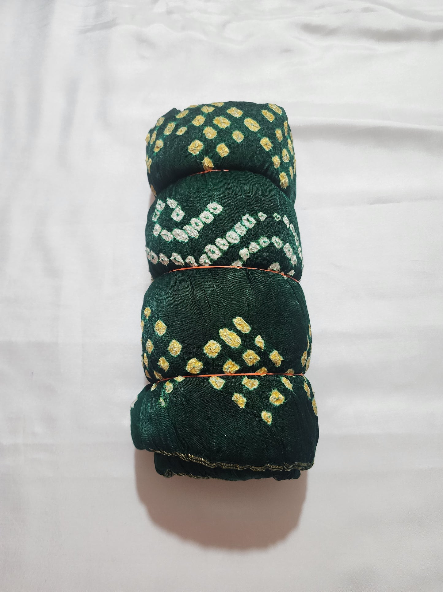 Emerald Green with Golden Zari Pallu  Bandhani Modal Silk Saree