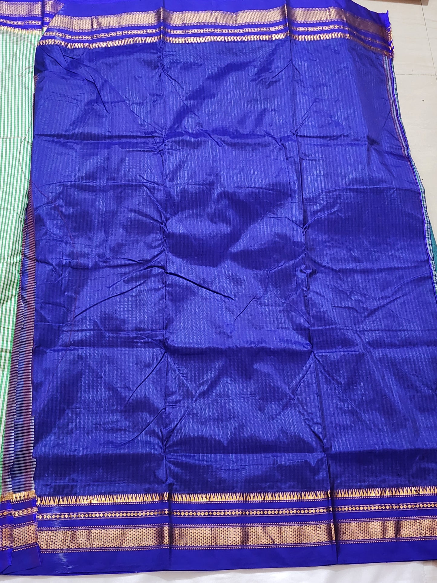 Green-Blue Checks Ilkal Saree