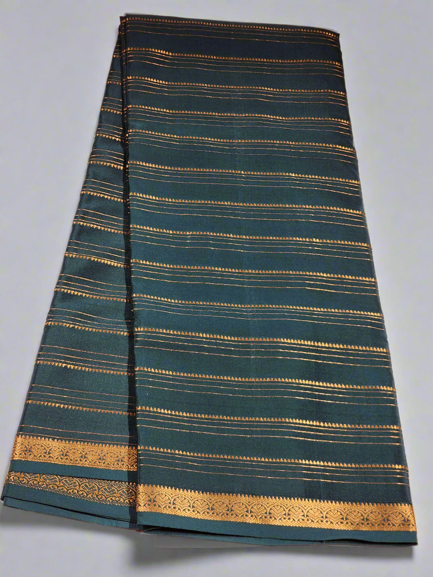 Bottle Green Mysore Silk Saree