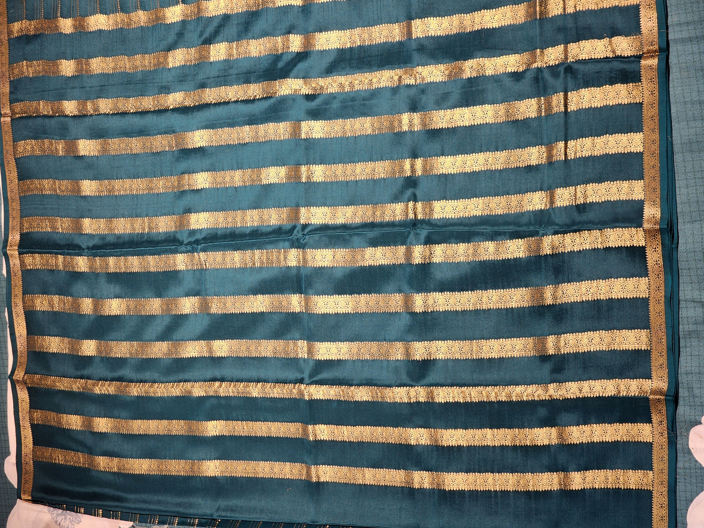 Bottle Green Mysore Silk Saree