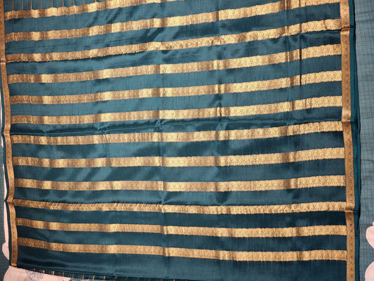 Bottle Green Mysore Silk Saree