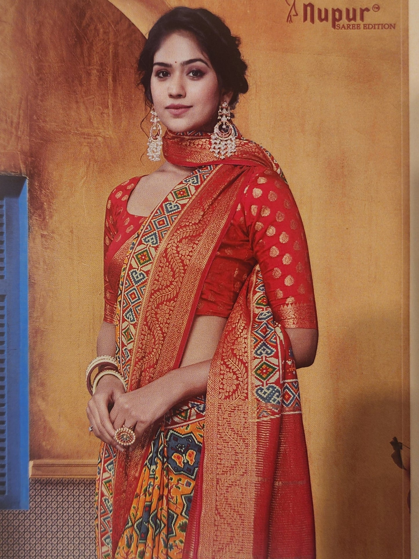 Yellow dola silk star print