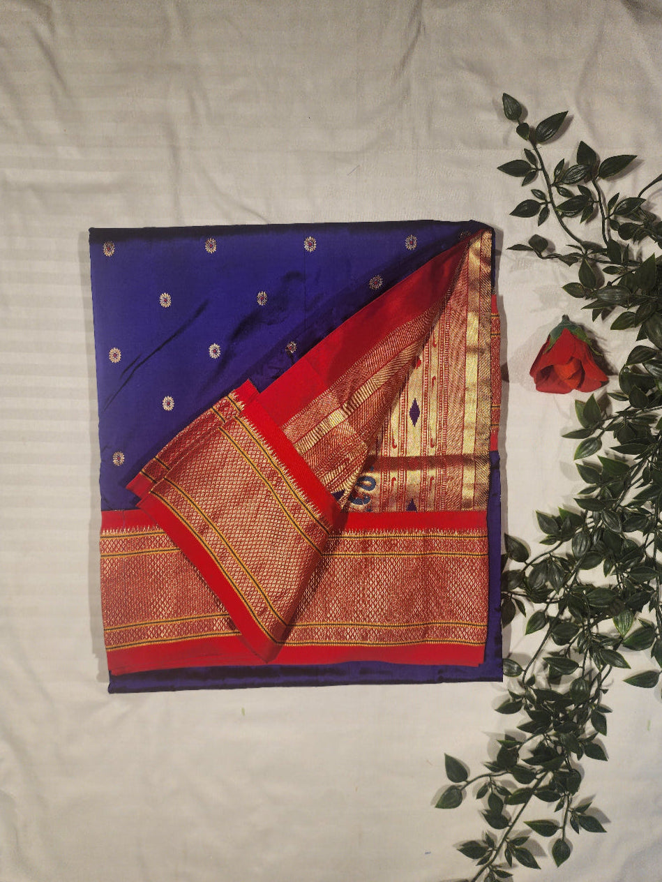 blue-Red-Paithani-Silk
