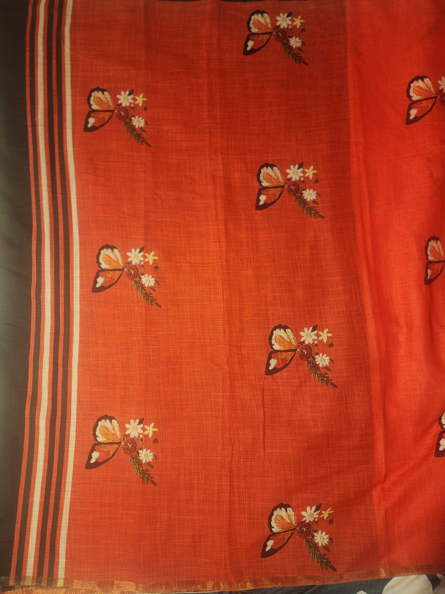 Red-Cotton-Butterfly-Print
