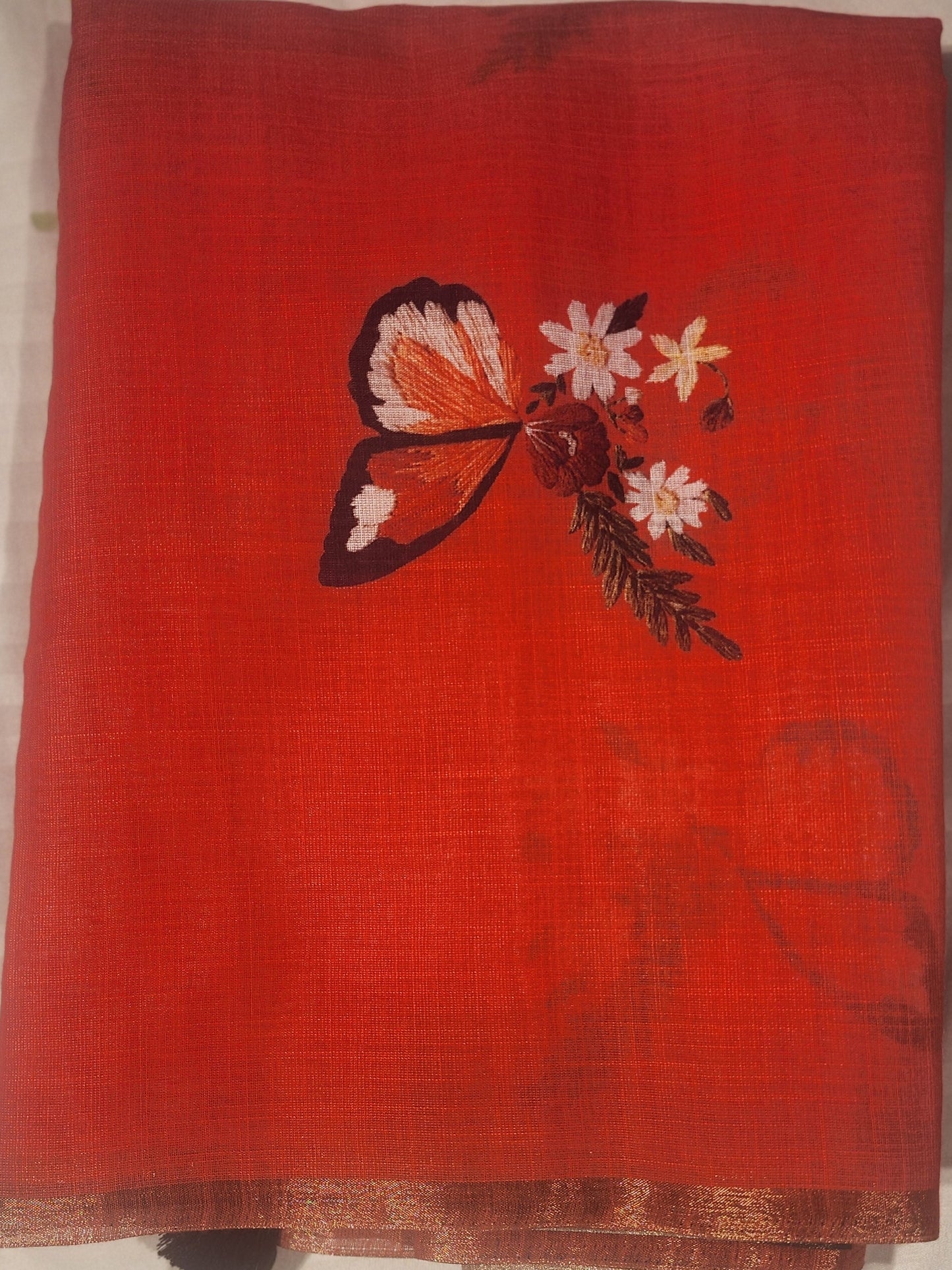 Red-Cotton-Butterfly-Print