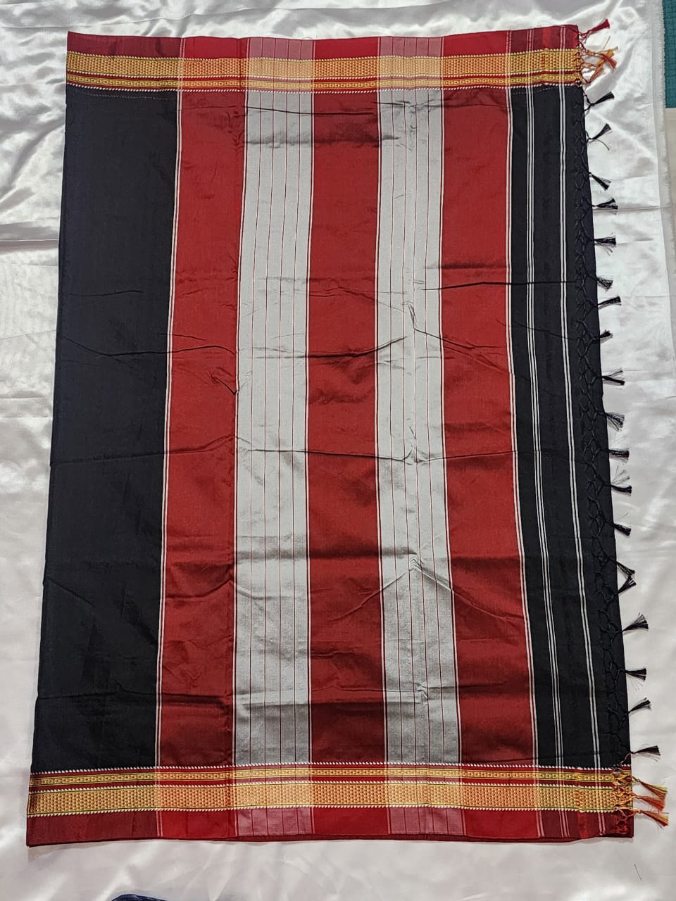 Black Maroon Ilkal Cotton blend Saree