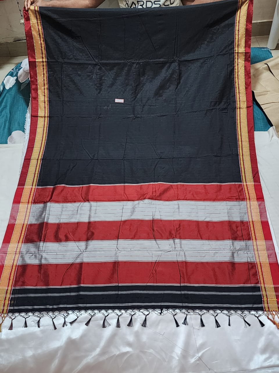 Black Maroon Ilkal Cotton blend Saree