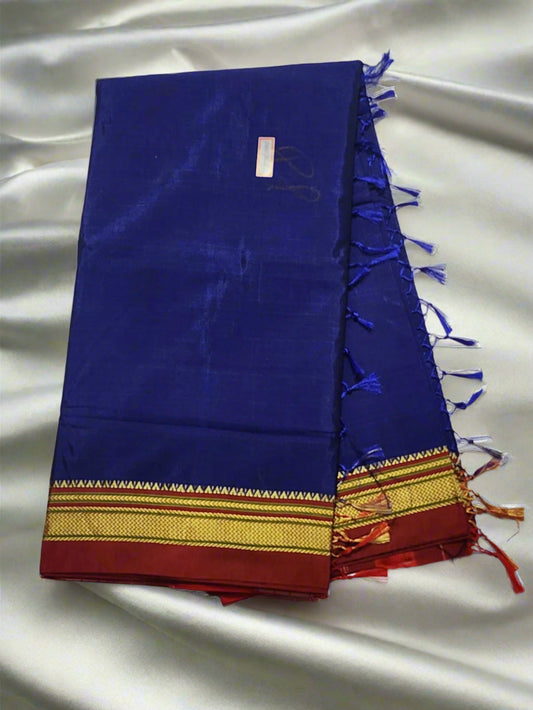 Blue Red Ilkal cotton  Saree