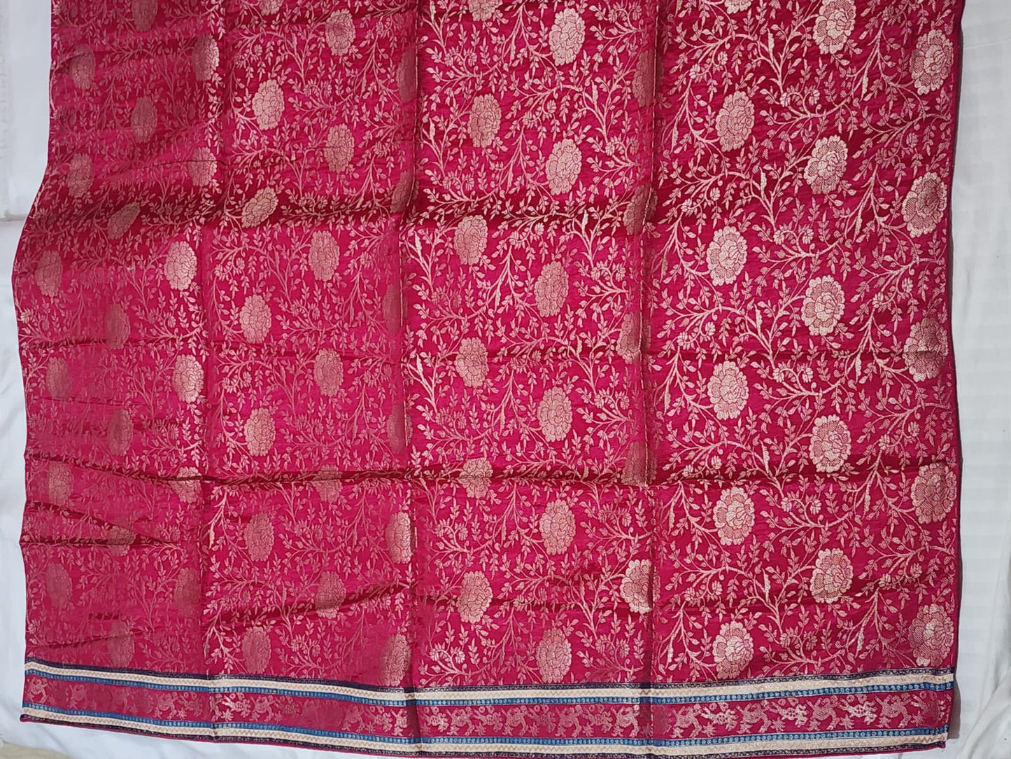 Cream Base with Multicolour Dola Silk Saree