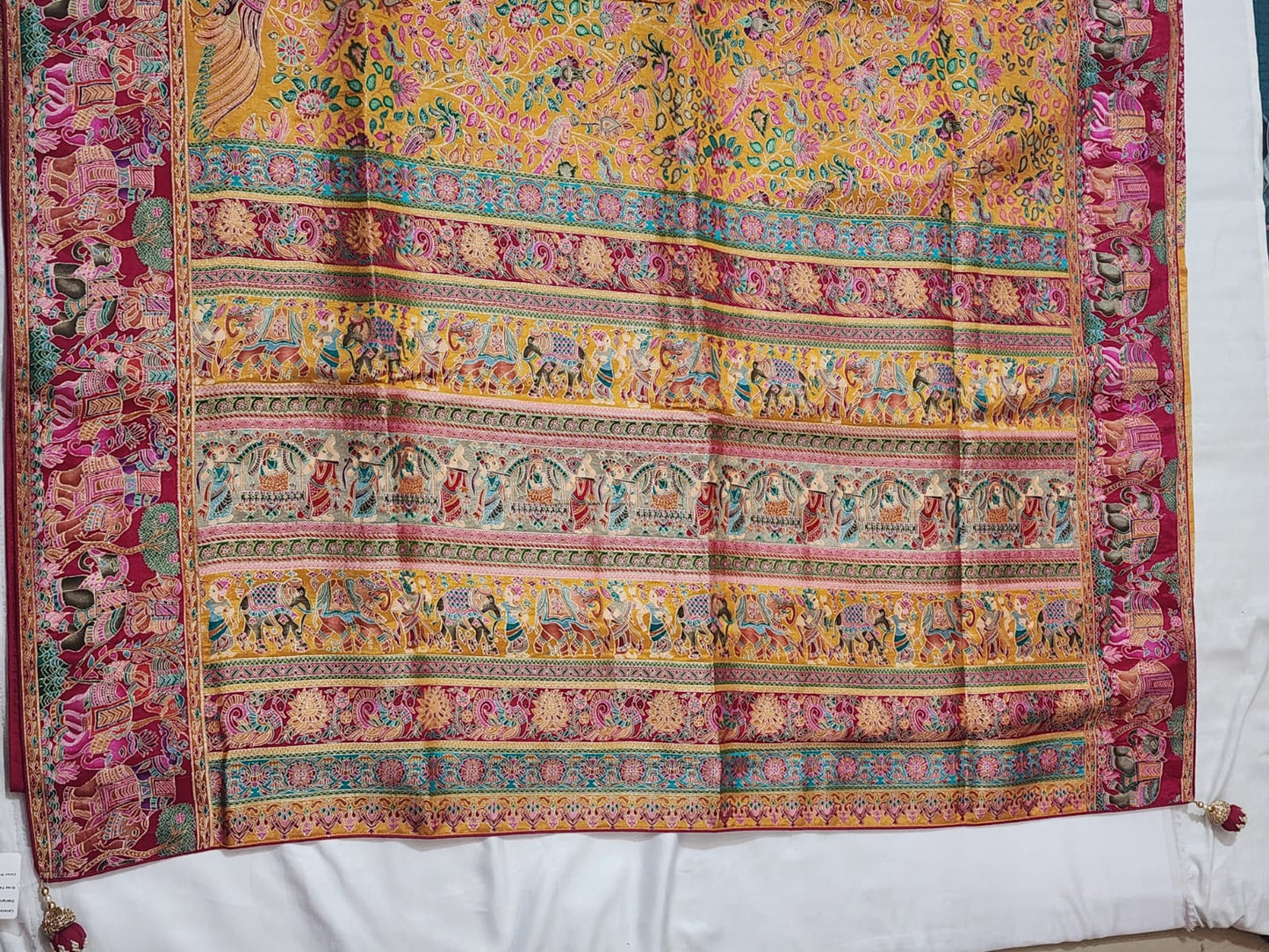 Deep Red Dola Silk Saree