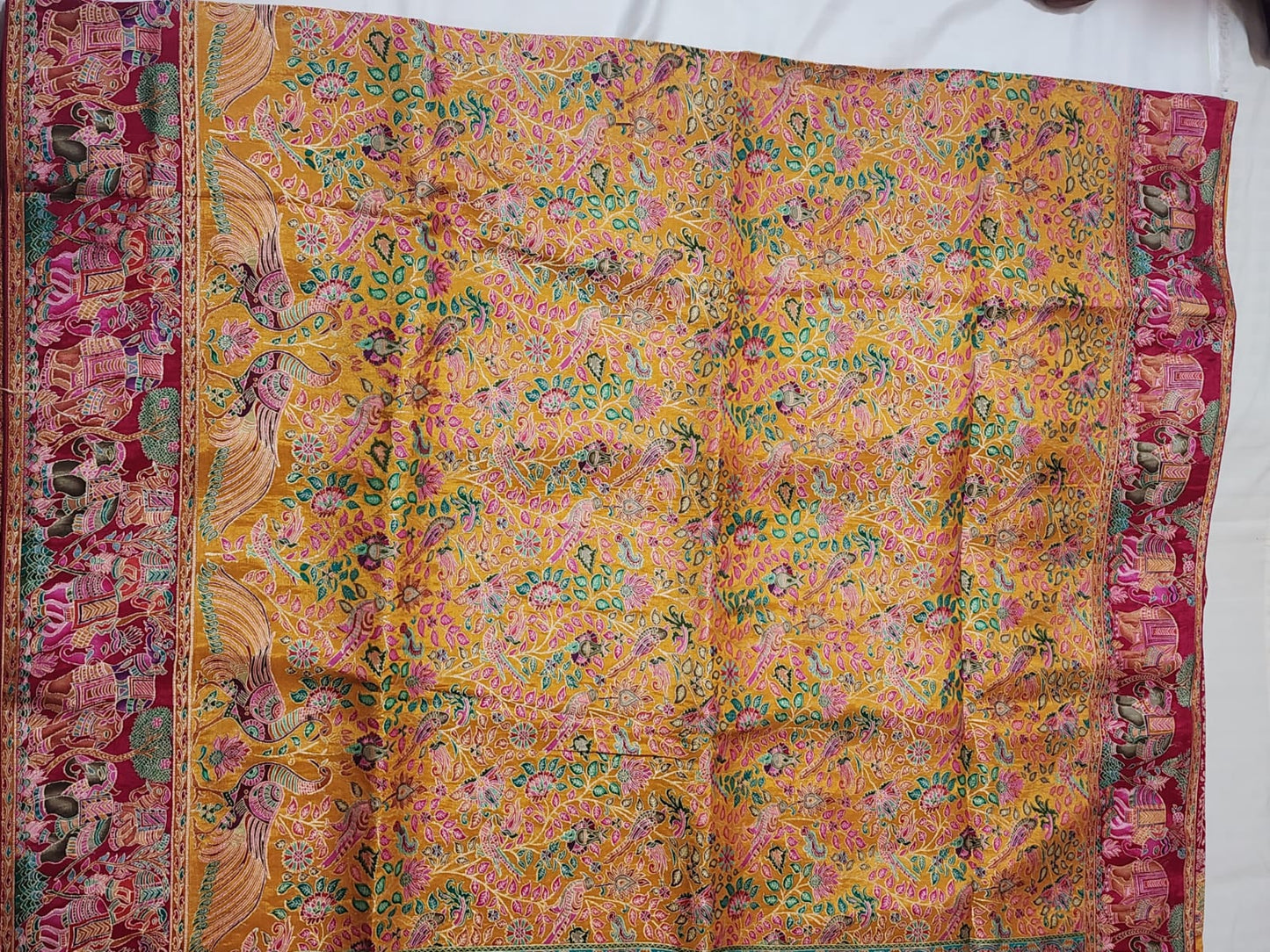 Deep Red Dola Silk Saree