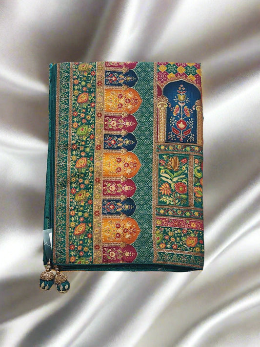 Emerald Green Dola Silk Saree