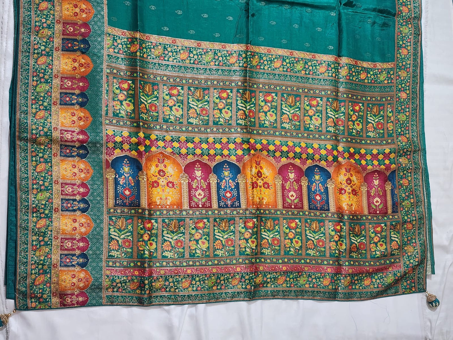 Emerald Green Dola Silk Saree