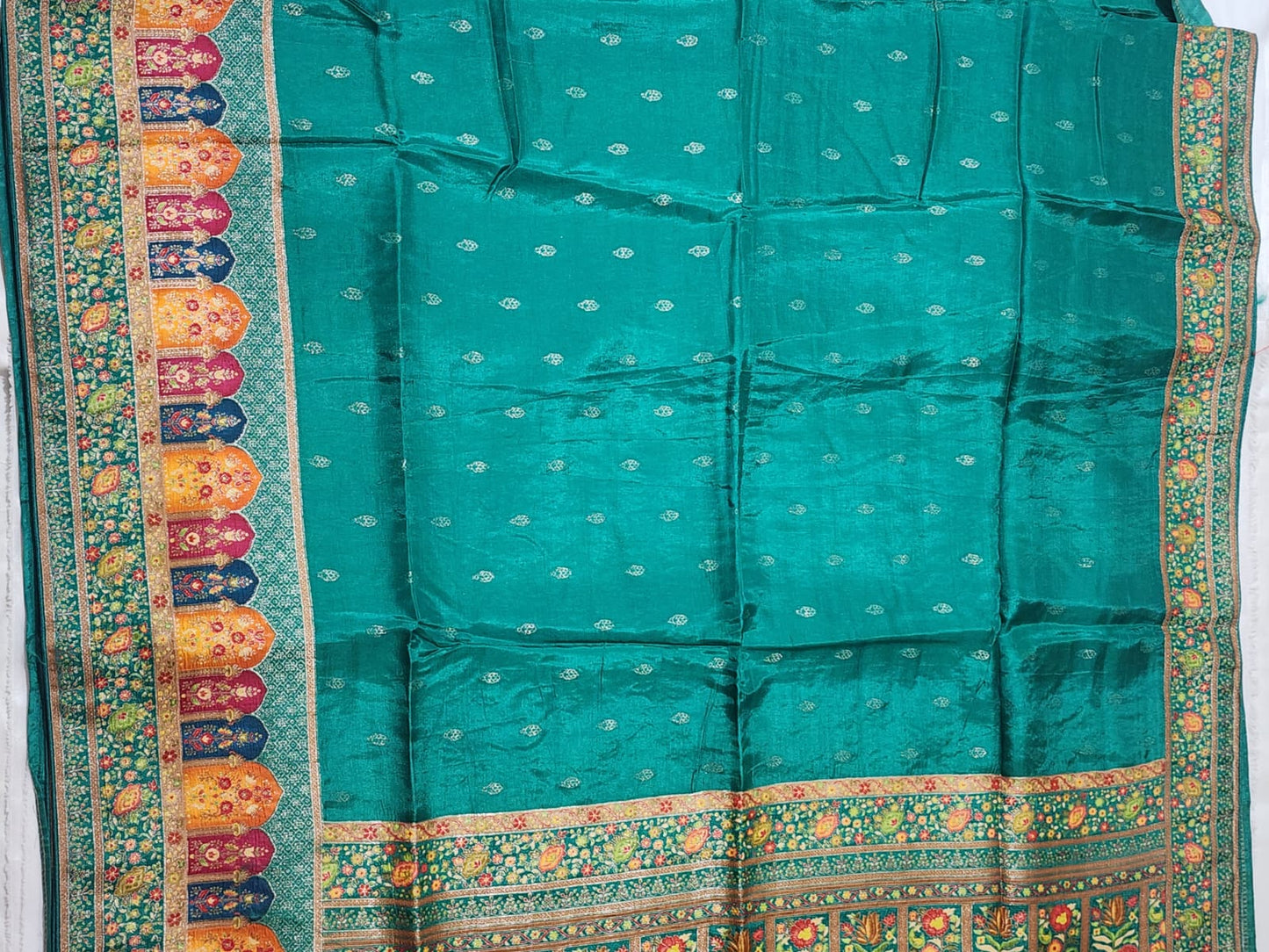Emerald Green Dola Silk Saree