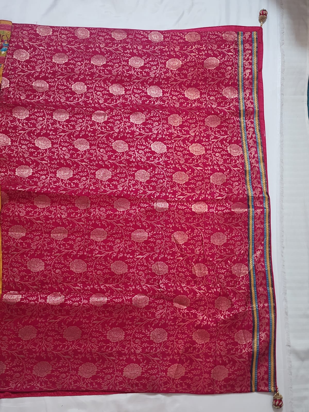 Mustard Yellow Dola Silk Saree