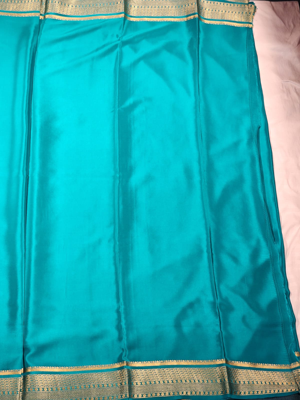 Turquoise Blue Mysore Silk Saree