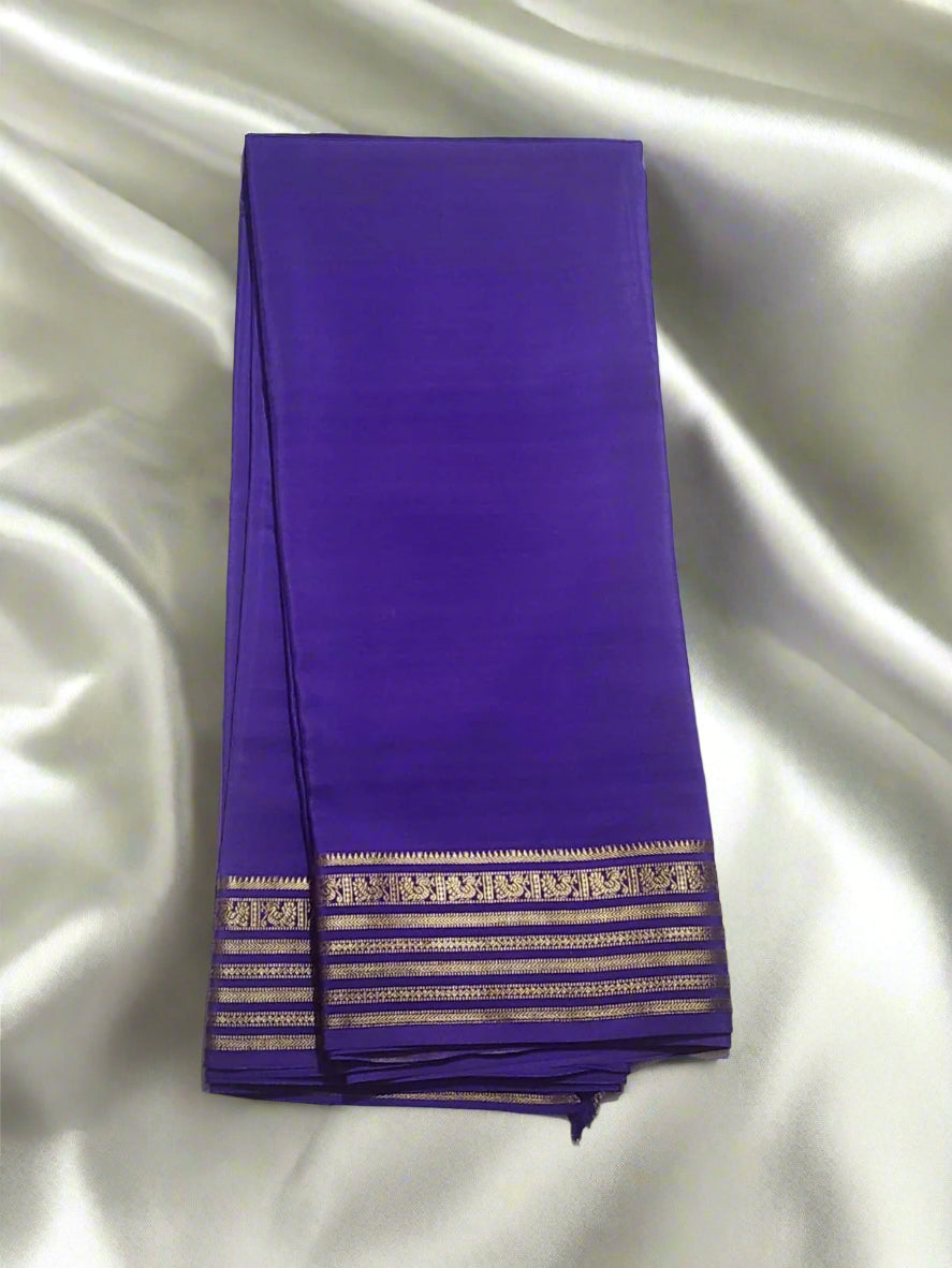 Elegant Violet Mysore Silk Saree