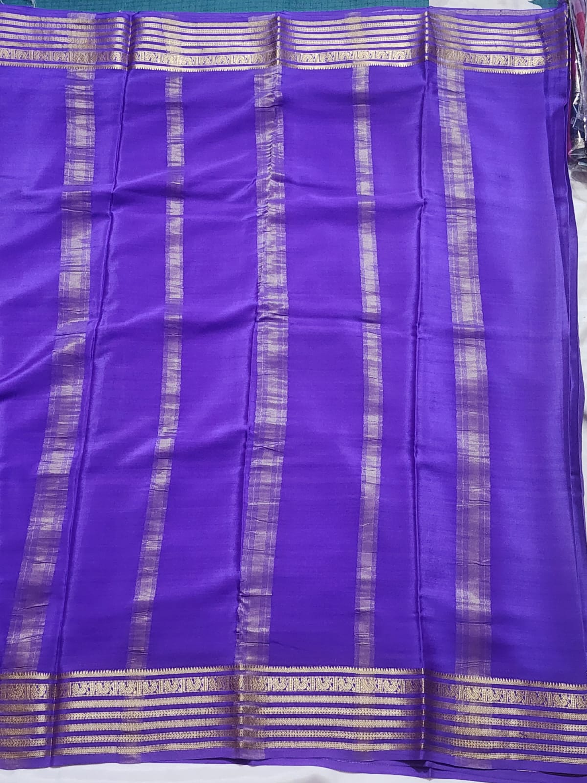Elegant Violet Mysore Silk Saree