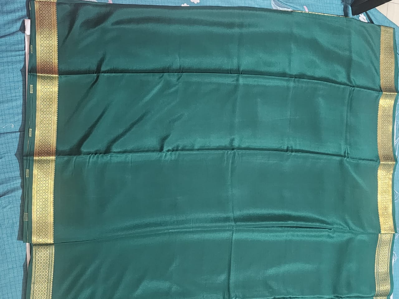 Classic Bottle Green Mysore Silk Saree