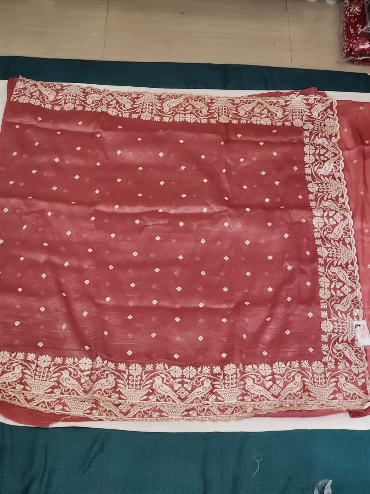 blush pink with White Embroidery Organza Saree
