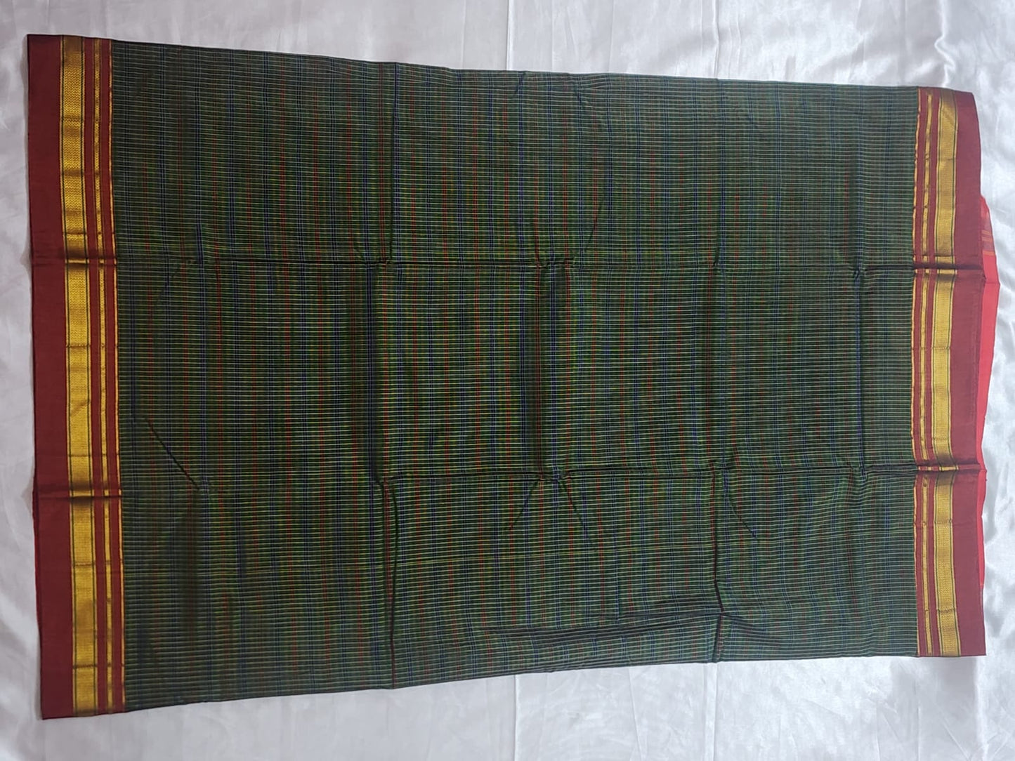 Green-toned Ilkal Cotton Silk Saree