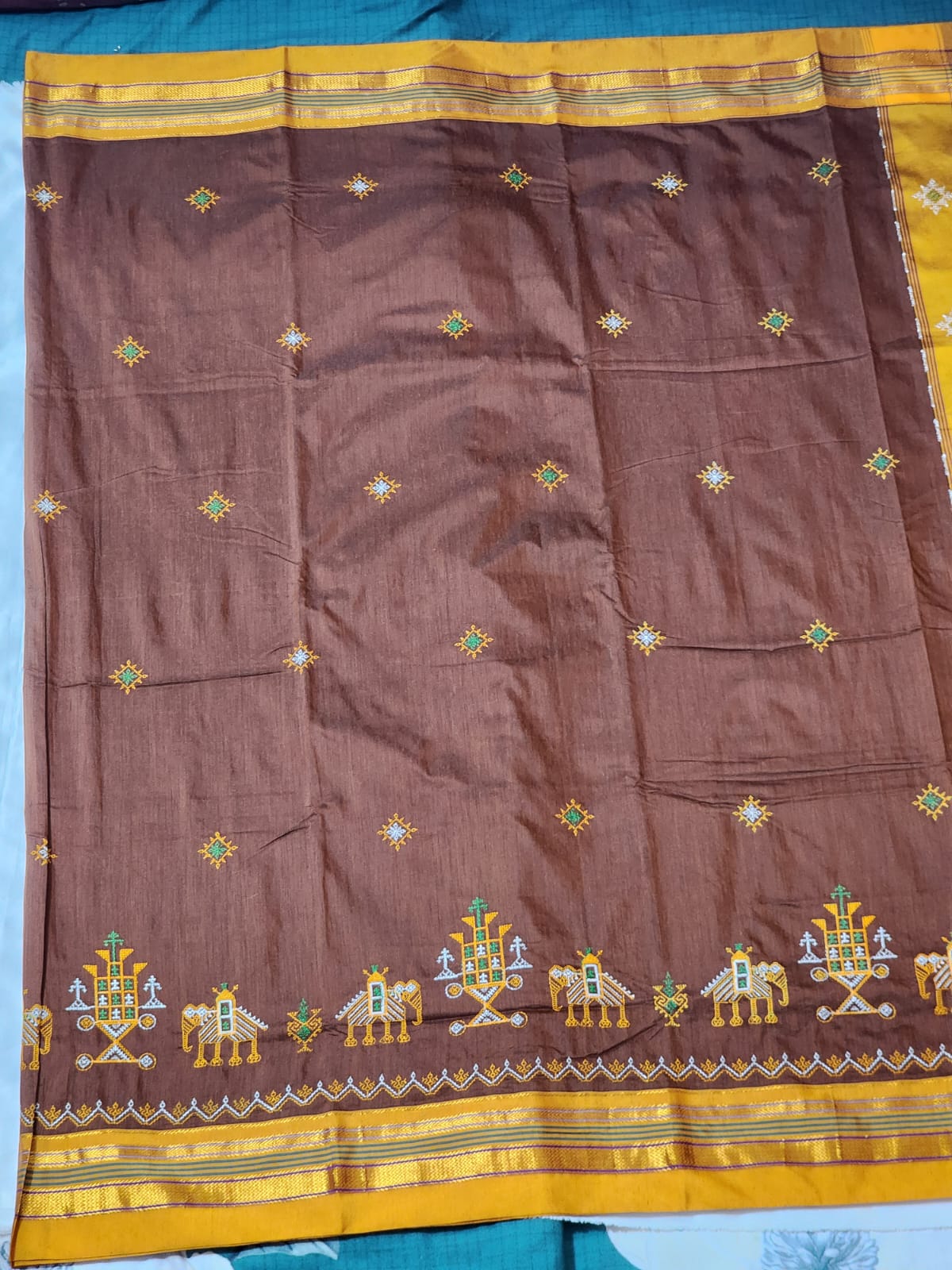 Coffee brown Ilkal Cotton Saree