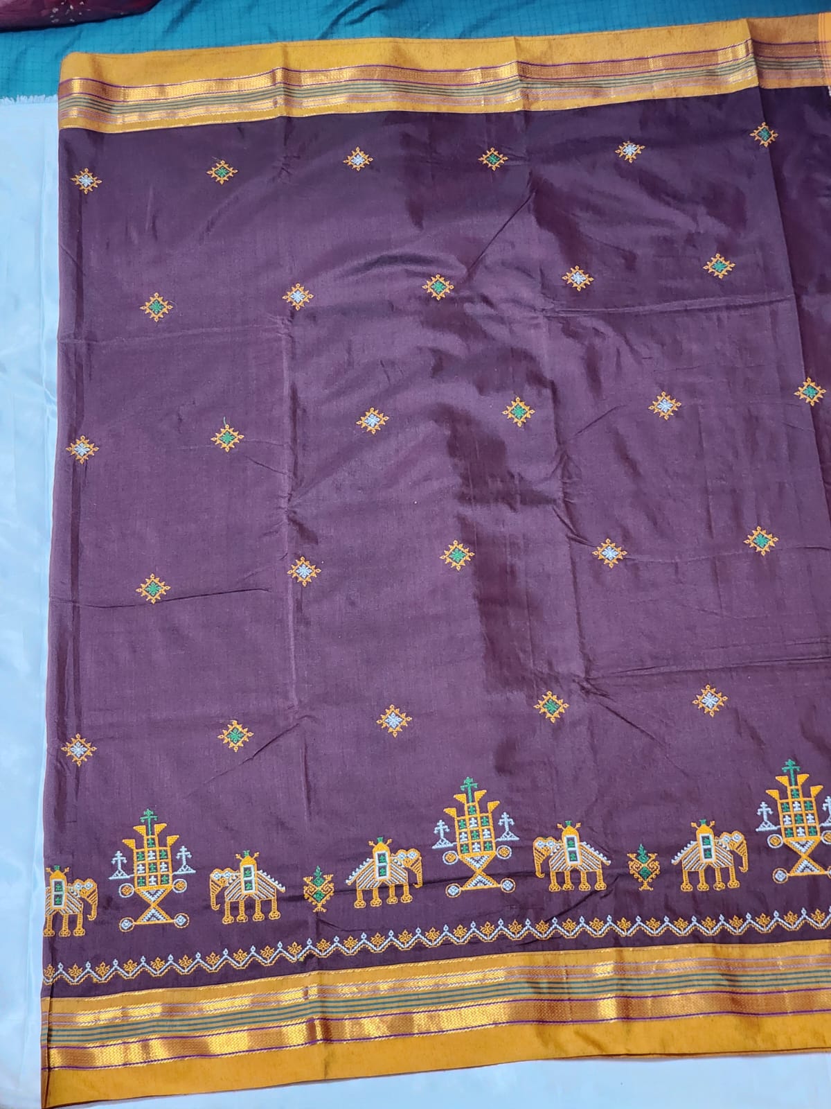 Deep maroon  Ilkal Cotton Saree