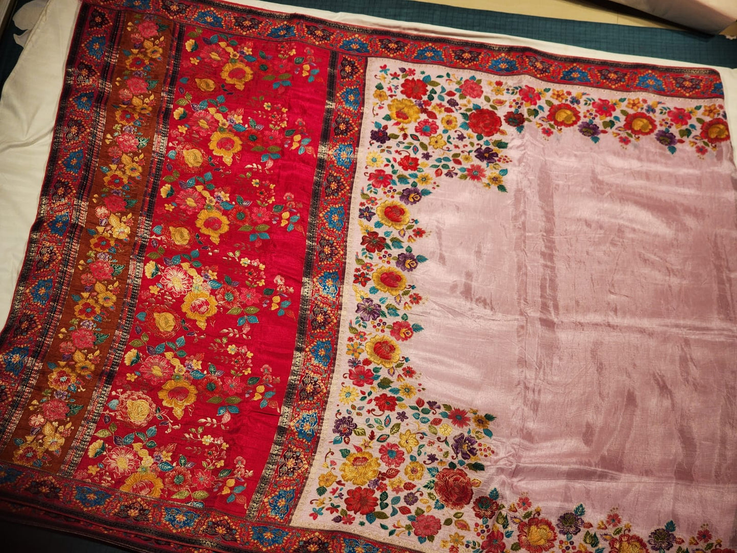 Blush Pink Dola Silk Saree