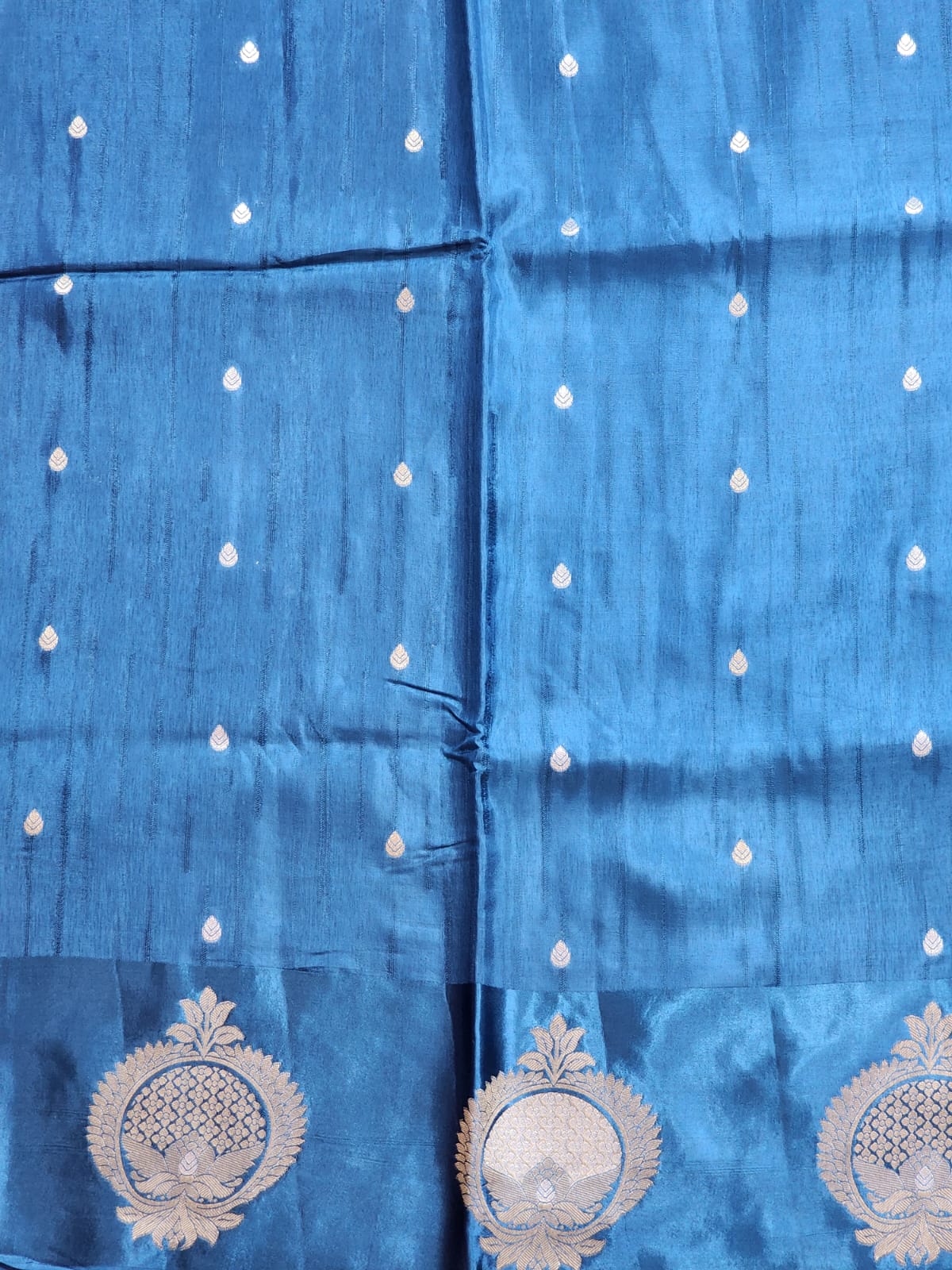 Regal Sapphire – Banaras Silk Saree with Antique Zari Motifs