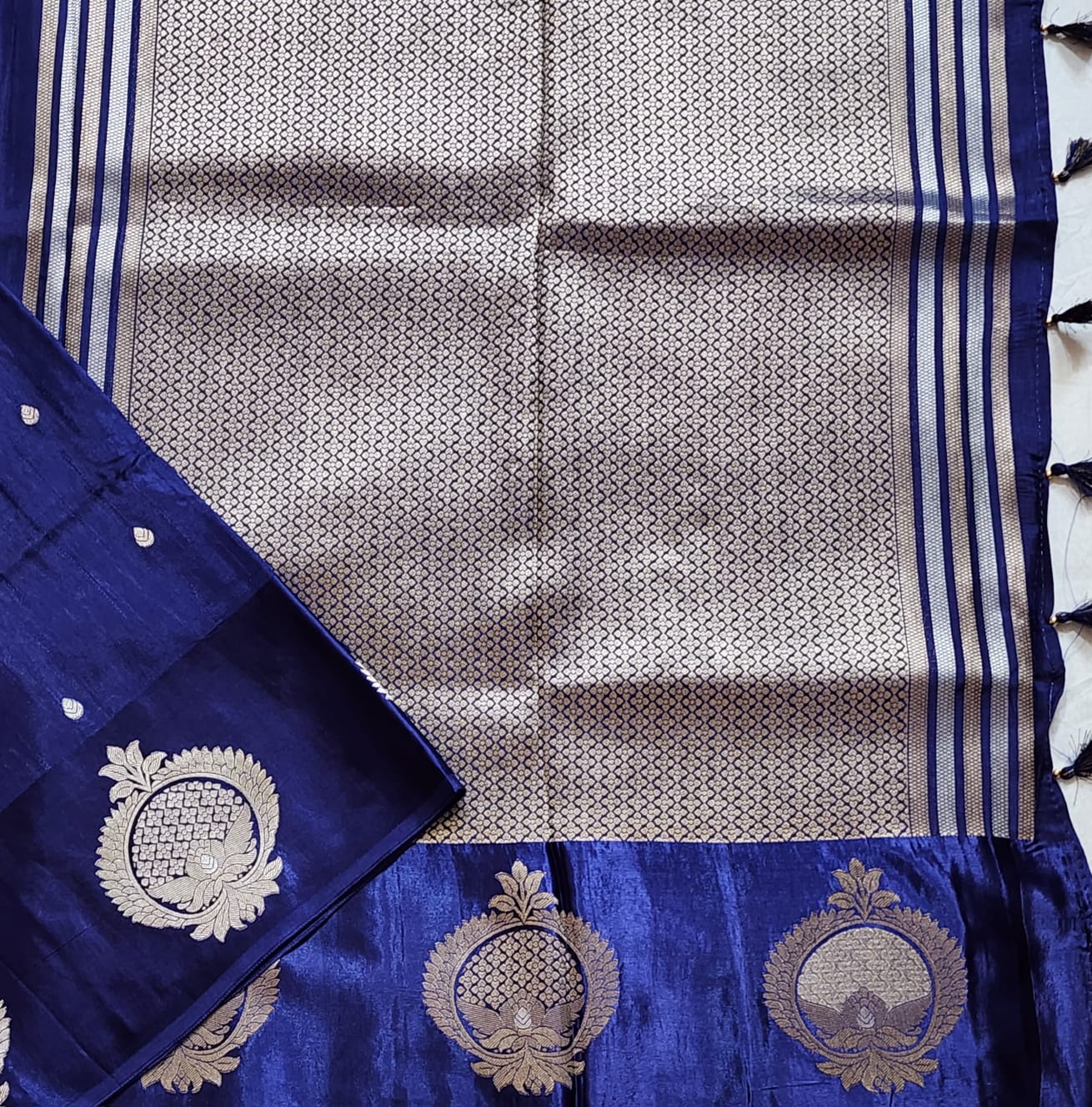 Majestic Midnight – Banaras Silk Saree with Rich Zari Work