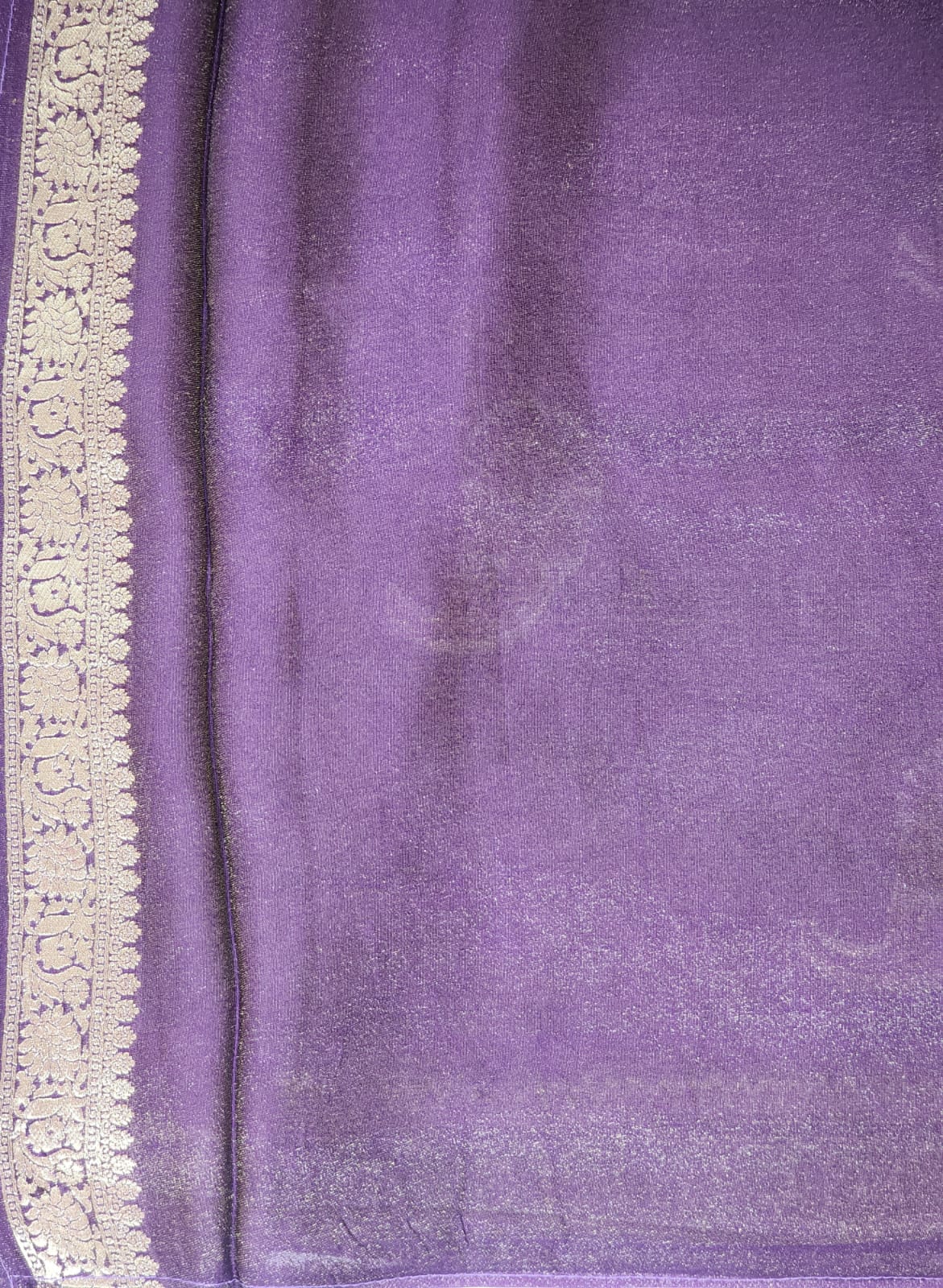 Lavender Whisper – Soft Purple Banaras Silk Saree with Elegant Zari Border