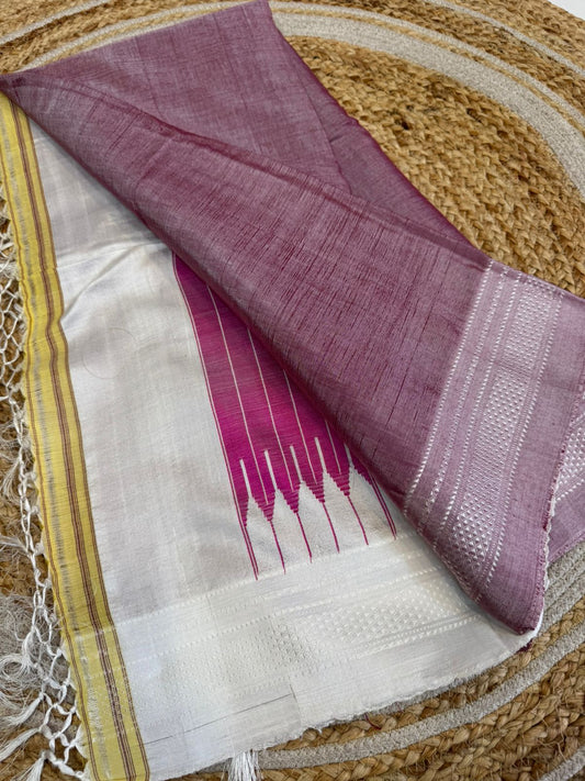 Mauve Ilkal Cotton Saree