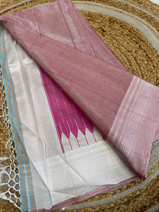 Dusty Pink Ilkal Cotton Saree