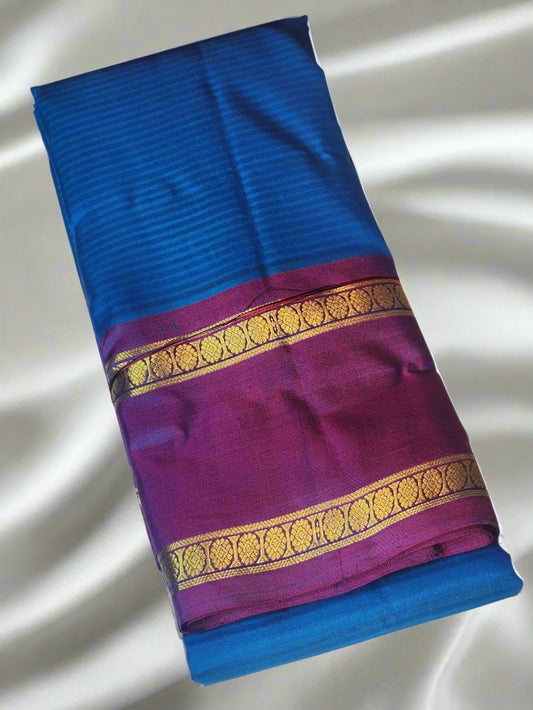 Regal Blue Gadwal Silk Saree