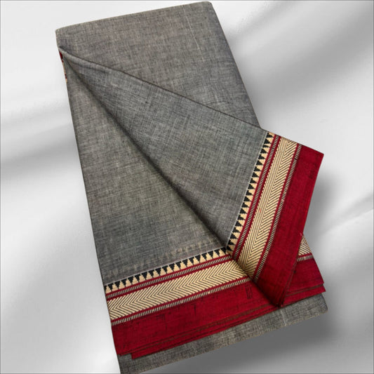 Elegant Grey Ilkal saree