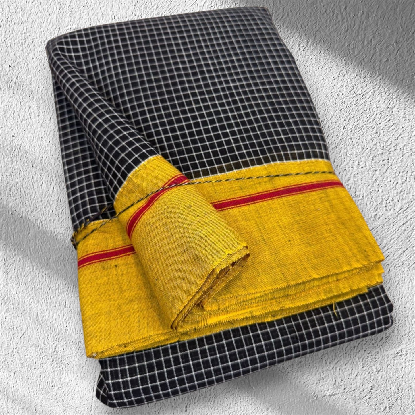 Black Checked Patteda Anchu Ilkal Saree