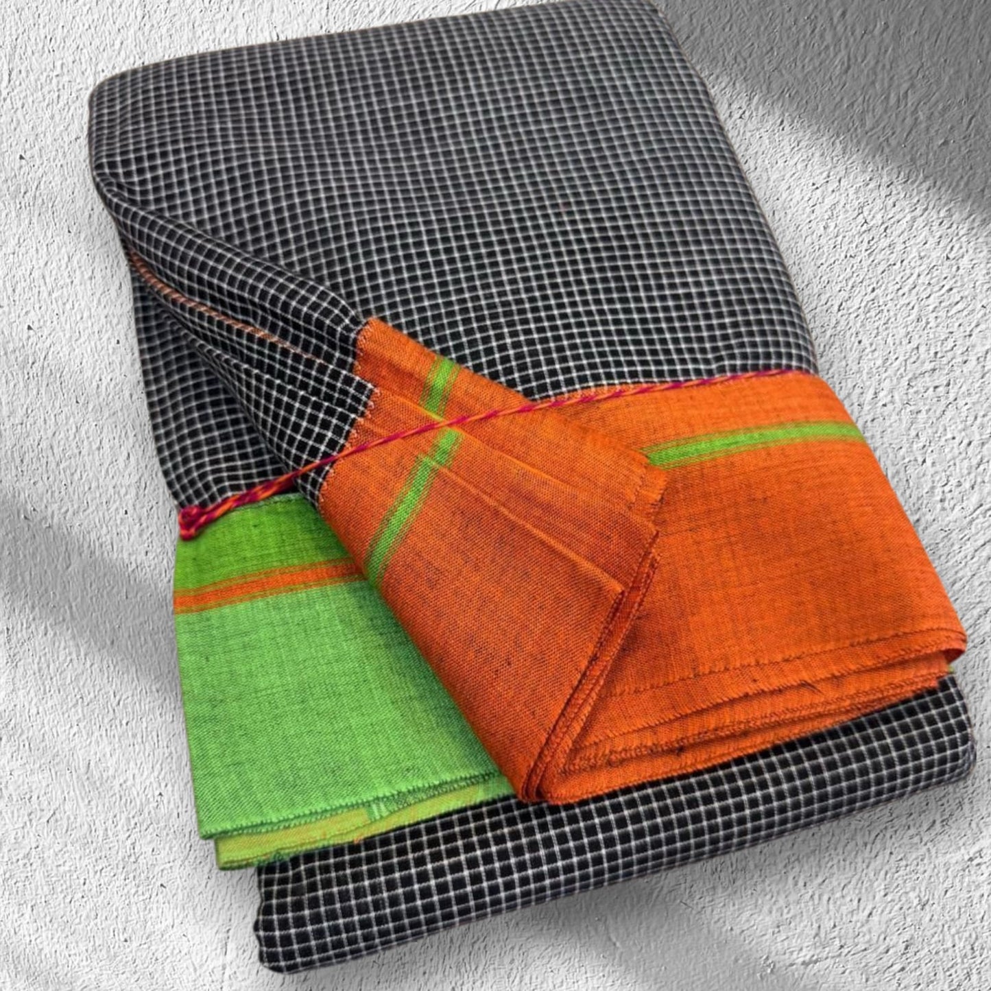 Black Checks Patteda Anchu Ilkal Saree