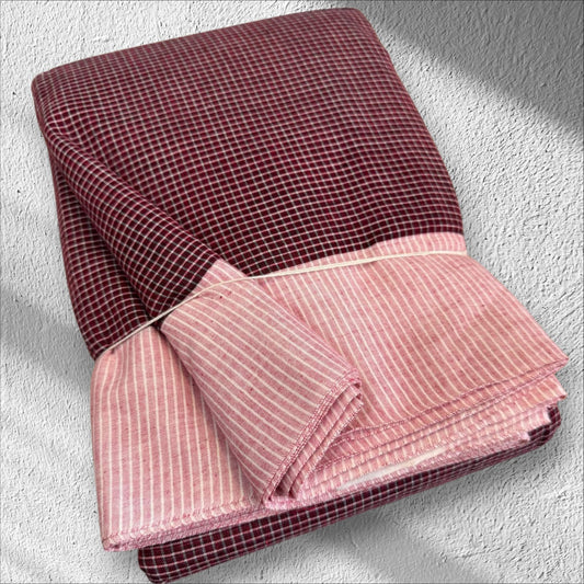 Maroon Checks Patteda Anchu Ilkal Saree
