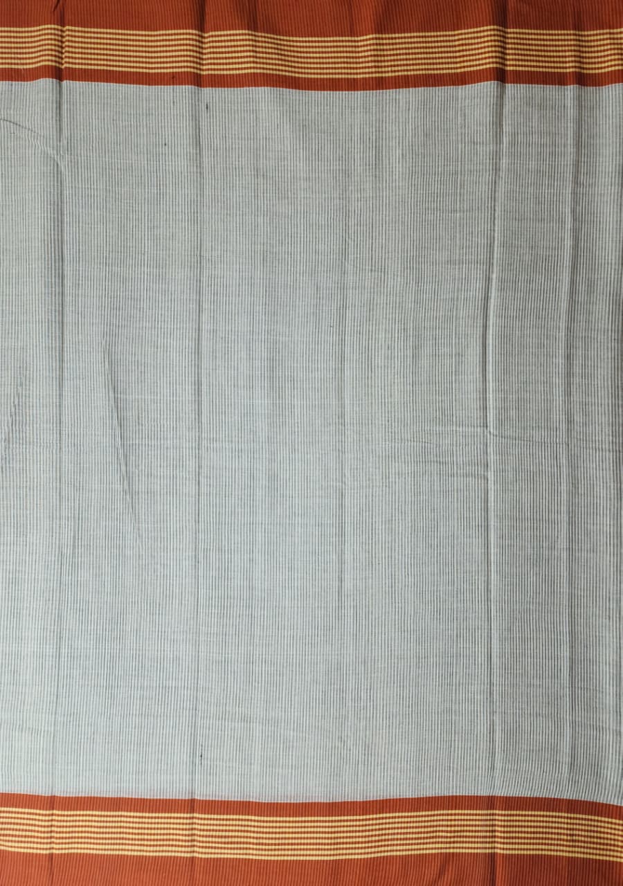 Ash Grey Cotton Handloom Saree